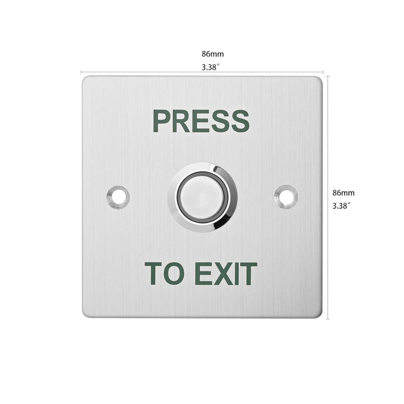 ANWENGJ Push to Exit Button IP67 Waterproof Stainless Steel with LED Light NO/NC Press Exit Switch - Image 5